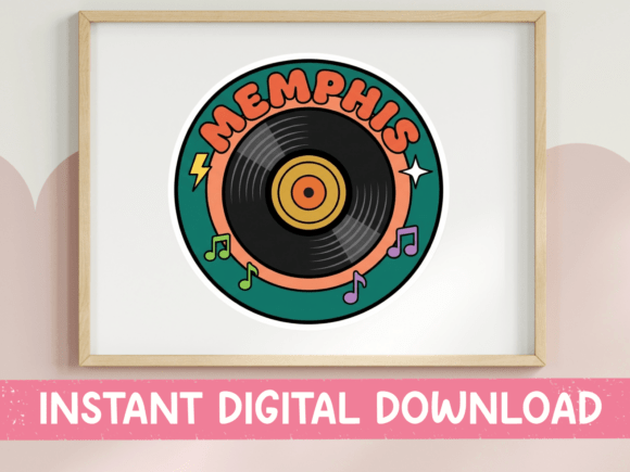 Memphis Retro Vinyl Record Design