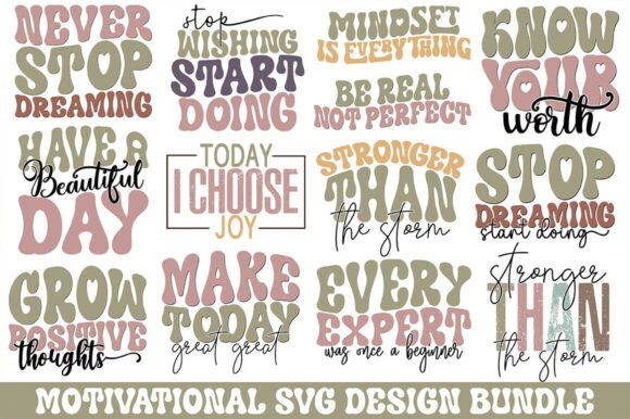 Motivational Svg Design Bundle, Retro