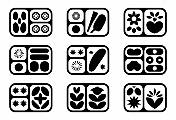 Retro Bento Box Icons SVG Clipart Review