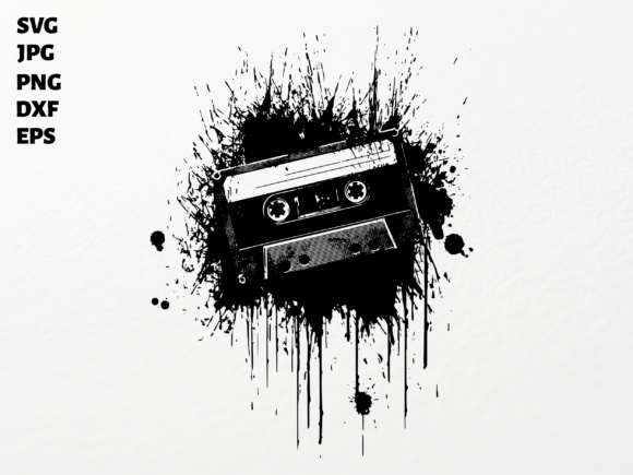 Retro Cassette Ink Splatter SVG Review