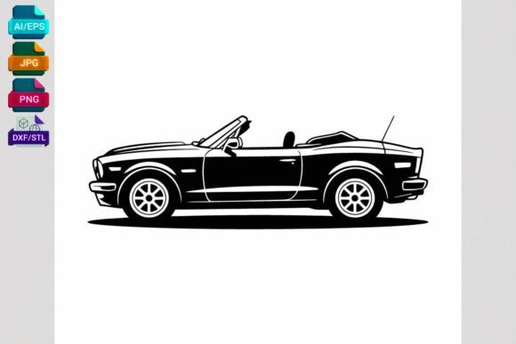 Retro Convertible Car Silhouette SVG Review