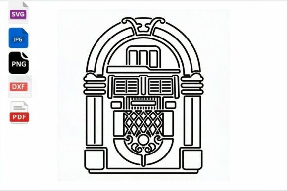 Retro Jukebox Outline SVG Clipart Review