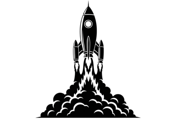 Retro Rocket Ship Launching SVG Clipart Review