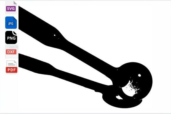 Retro Spoon Clip Art SVG PNG DXF PDF
