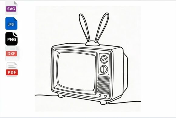 Retro TV Bunny Ears SVG Clipart Review