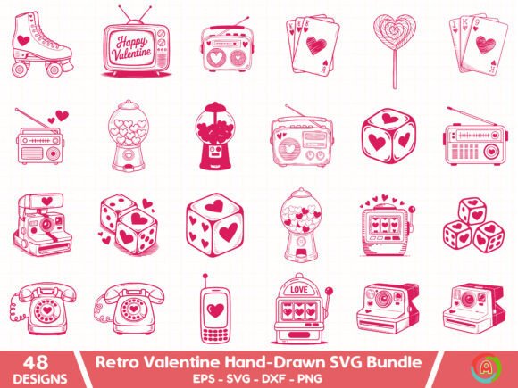 Review: Retro Valentine Hand Drawn SVG Bundle